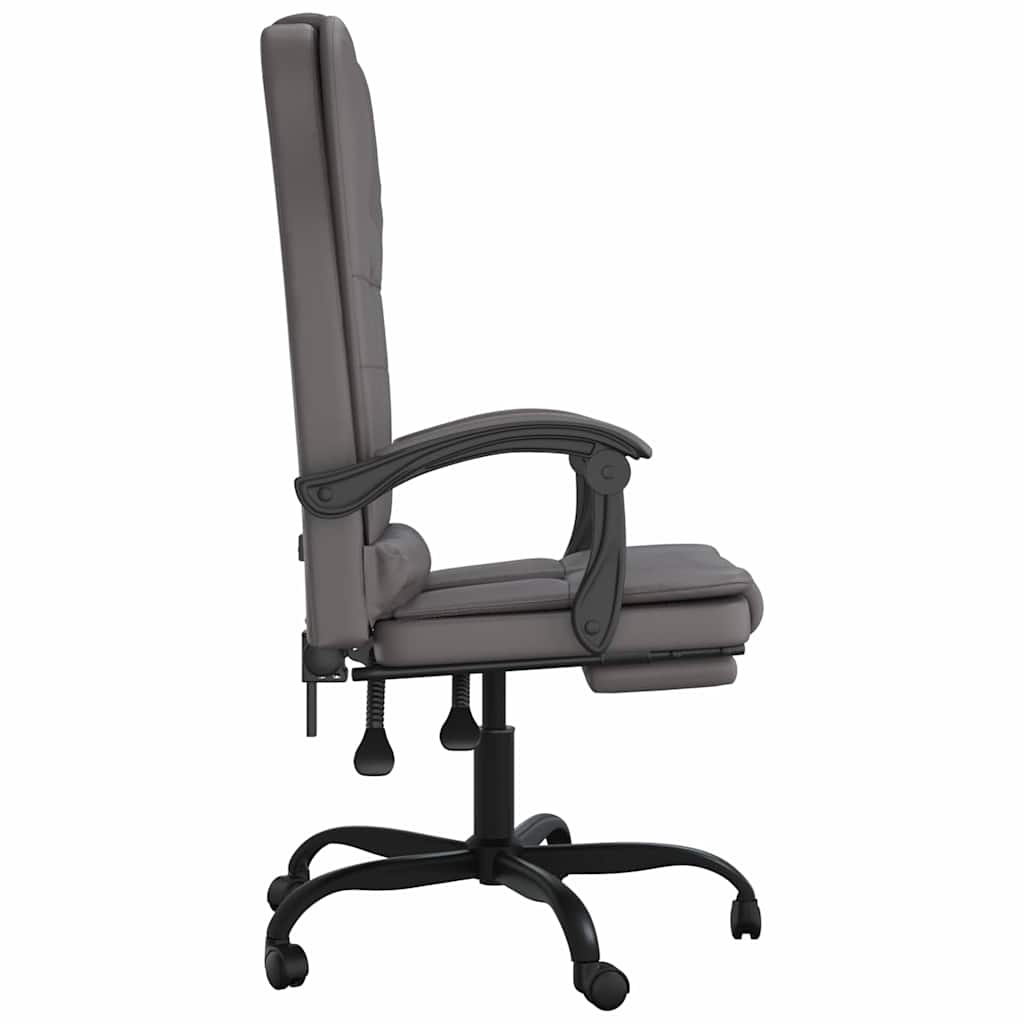 vidaXL Massage Relaxfauteuil voor op kantoor grijs kunstleer