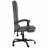 vidaXL Massage Relaxfauteuil voor op kantoor grijs kunstleer