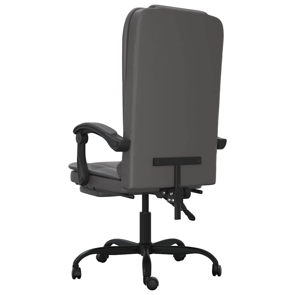 vidaXL Massage Relaxfauteuil voor op kantoor grijs kunstleer