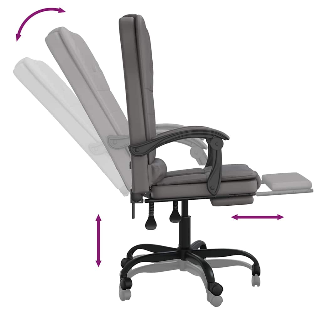 vidaXL Massage Relaxfauteuil voor op kantoor grijs kunstleer