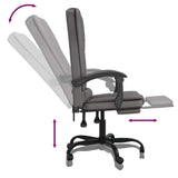 vidaXL Massage Relaxfauteuil voor op kantoor grijs kunstleer