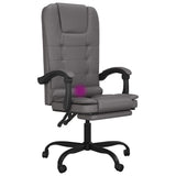 vidaXL Massage Relaxfauteuil voor op kantoor grijs kunstleer