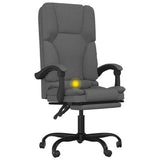 vidaXL Massage Relaxfauteuil voor op kantoor donkergrijs stof