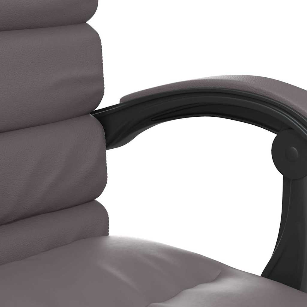 vidaXL Massage Relaxfauteuil voor op kantoor grijs kunstleer