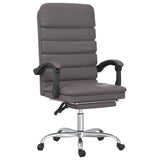vidaXL Massage Relaxfauteuil voor op kantoor grijs kunstleer