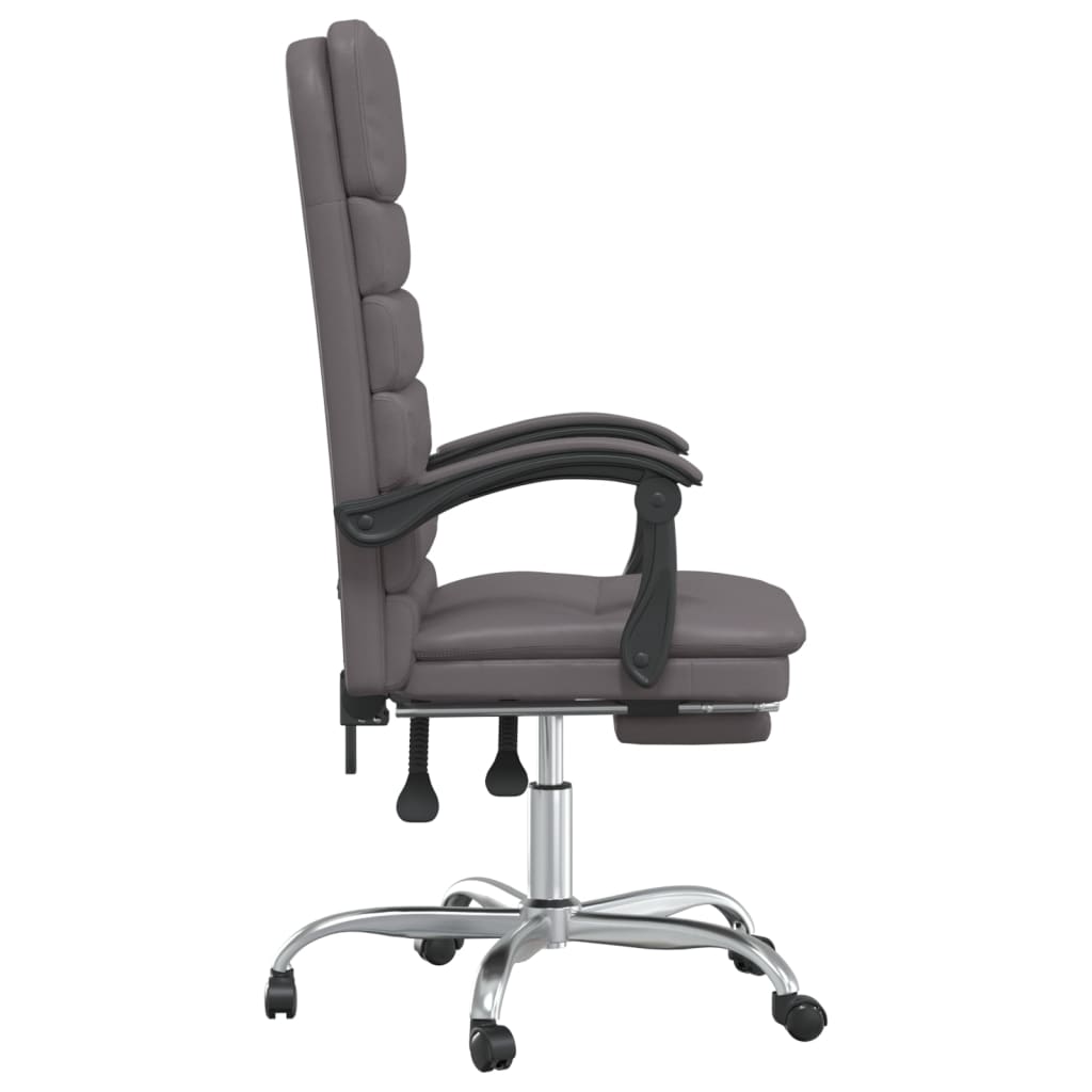 vidaXL Massage Relaxfauteuil voor op kantoor grijs kunstleer