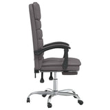 vidaXL Massage Relaxfauteuil voor op kantoor grijs kunstleer