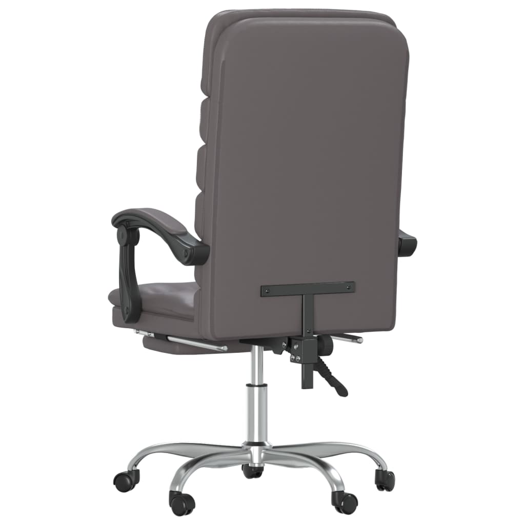 vidaXL Massage Relaxfauteuil voor op kantoor grijs kunstleer