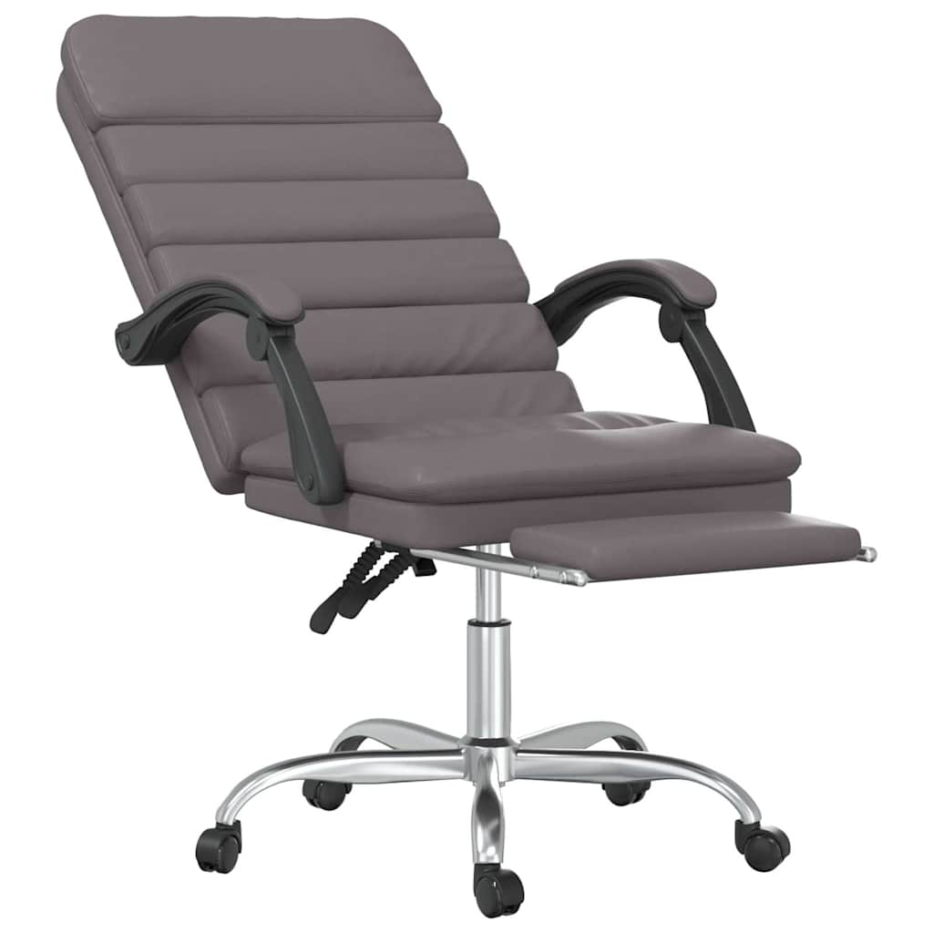 vidaXL Massage Relaxfauteuil voor op kantoor grijs kunstleer