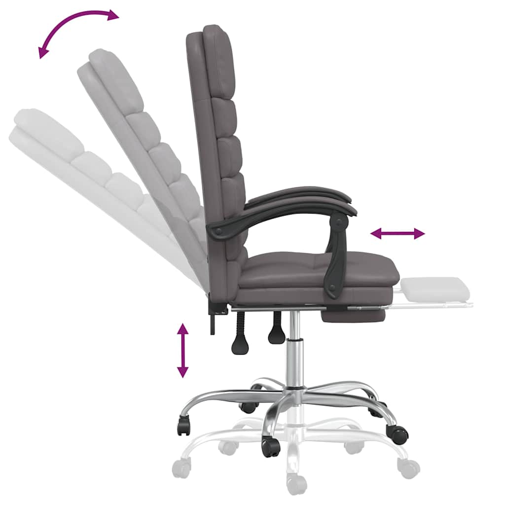 vidaXL Massage Relaxfauteuil voor op kantoor grijs kunstleer