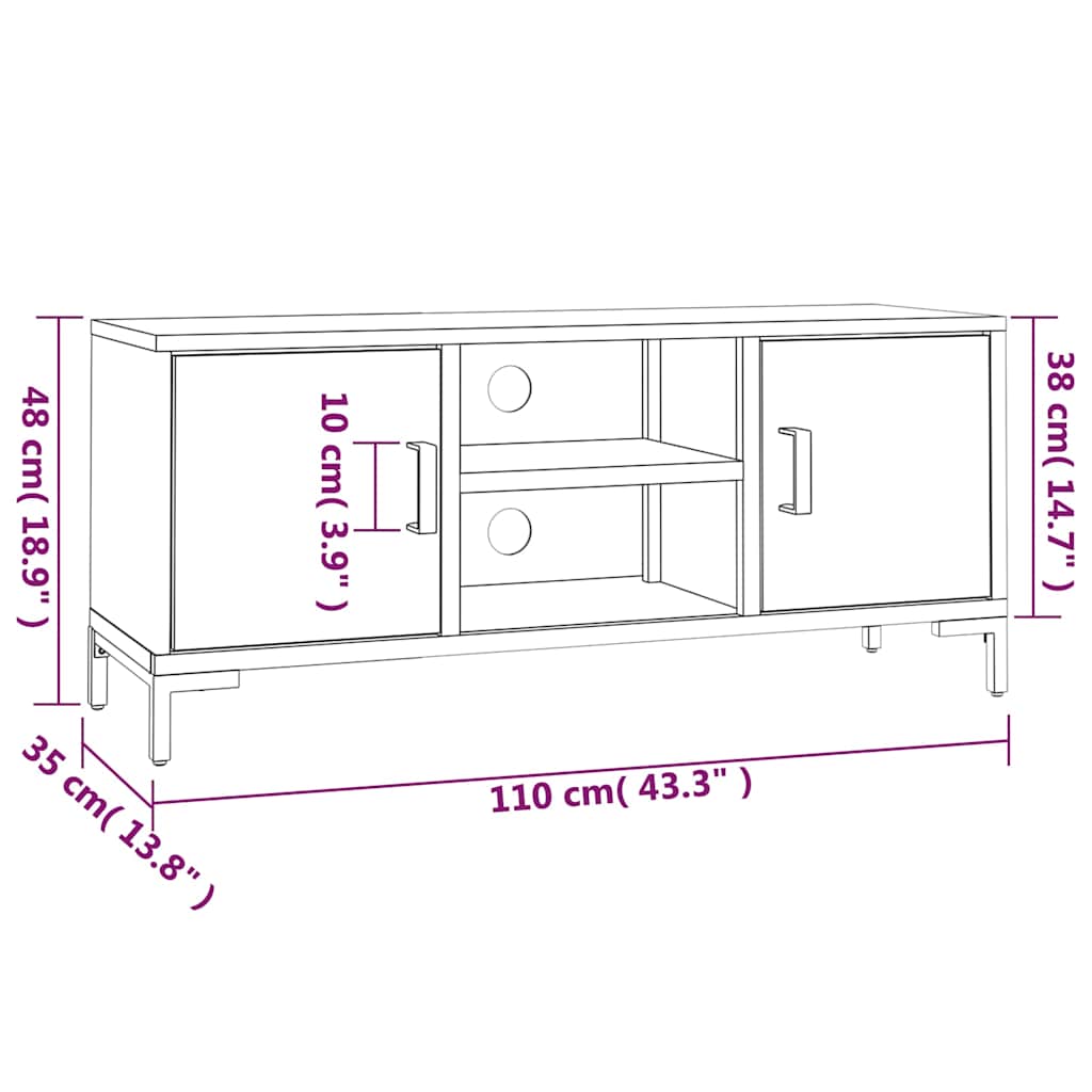 vidaXL Tv-meubel 90x30x40 cm massief grenenhout bruin