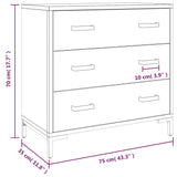 vidaXL Ladekast 75x35x70 cm massief grenenhout
