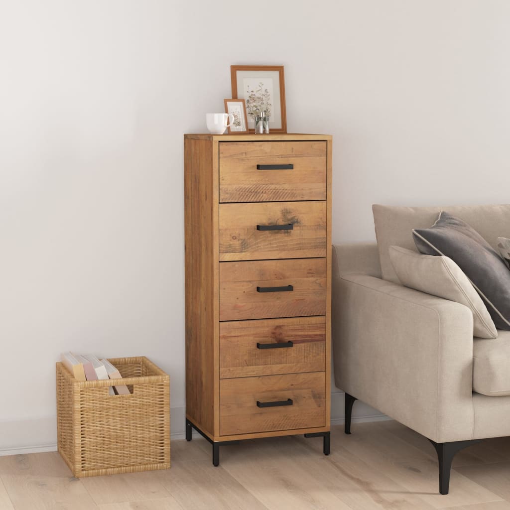 vidaXL Ladekast 42x35x110 cm massief grenenhout