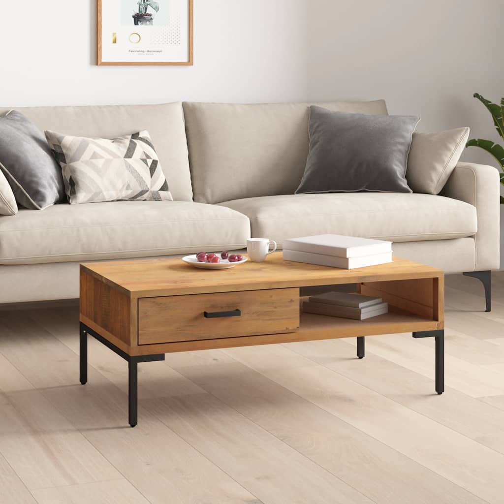 vidaXL Salontafel 90x50x35 cm massief grenenhout