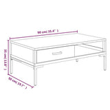 vidaXL Salontafel 90x50x35 cm massief grenenhout
