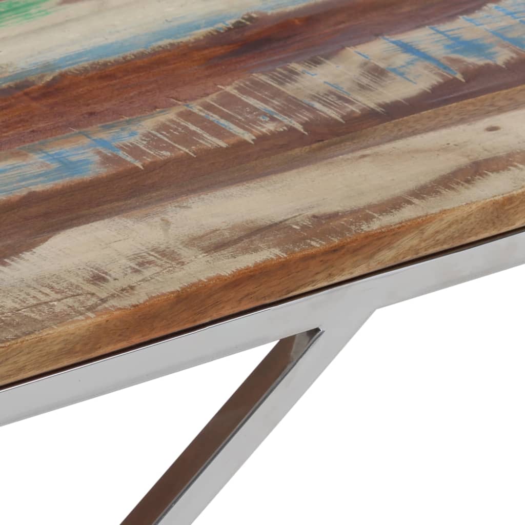 vidaXL Salontafel roestvrijstaal en gehard glas zilverkleurig
