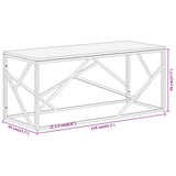 vidaXL Salontafel roestvrijstaal en gehard glas zilverkleurig