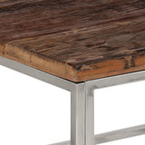 vidaXL Salontafel roestvrijstaal en gehard glas zilverkleurig