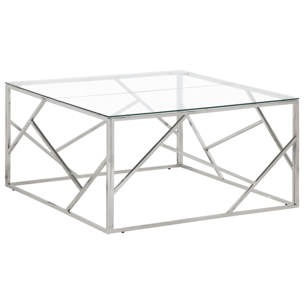vidaXL Coffee table stainless steel and tempered glass golden
