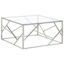 vidaXL Coffee table stainless steel and tempered glass golden