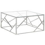 vidaXL Coffee table stainless steel and tempered glass golden