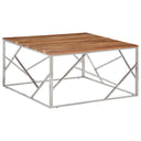 vidaXL Coffee table stainless steel and tempered glass golden