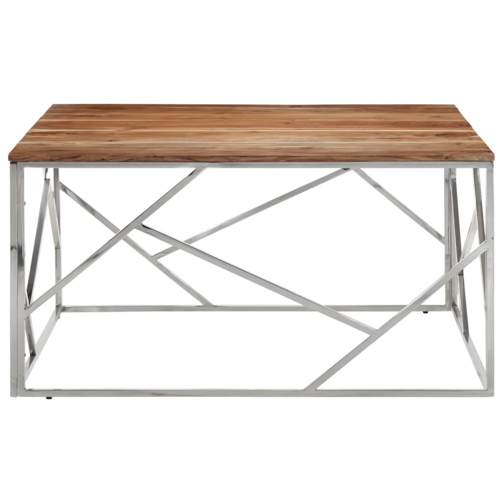 vidaXL Coffee table stainless steel and tempered glass golden