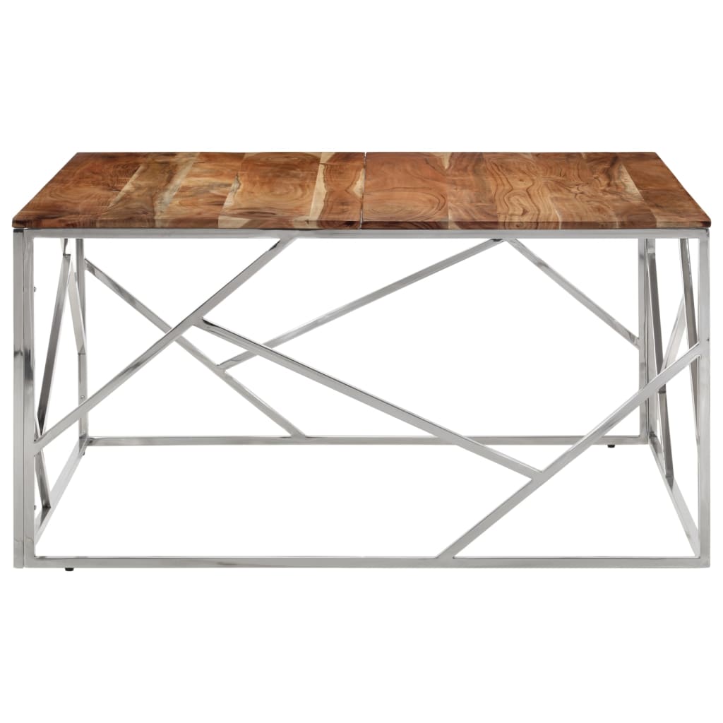 vidaXL Coffee table stainless steel and tempered glass golden