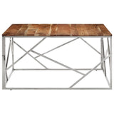 vidaXL Coffee table stainless steel and tempered glass golden