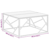 vidaXL Coffee table stainless steel and tempered glass golden