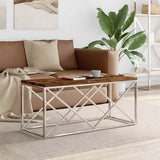 vidaXL Salontafel 110x45x45 cm roestvrij staal en glas