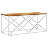 vidaXL Salontafel 110x45x45 cm roestvrij staal en glas