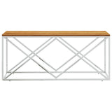 vidaXL Salontafel 110x45x45 cm roestvrij staal en glas