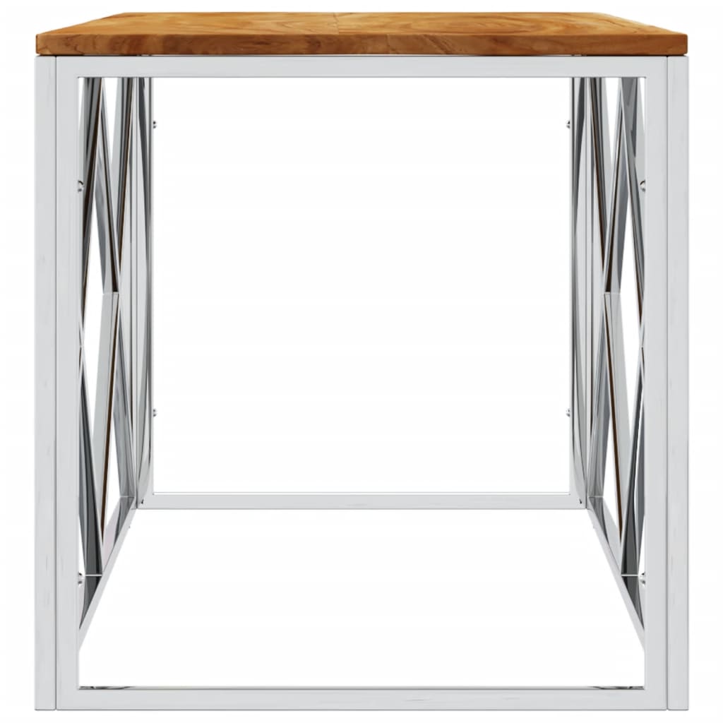 vidaXL Salontafel 110x45x45 cm roestvrij staal en glas
