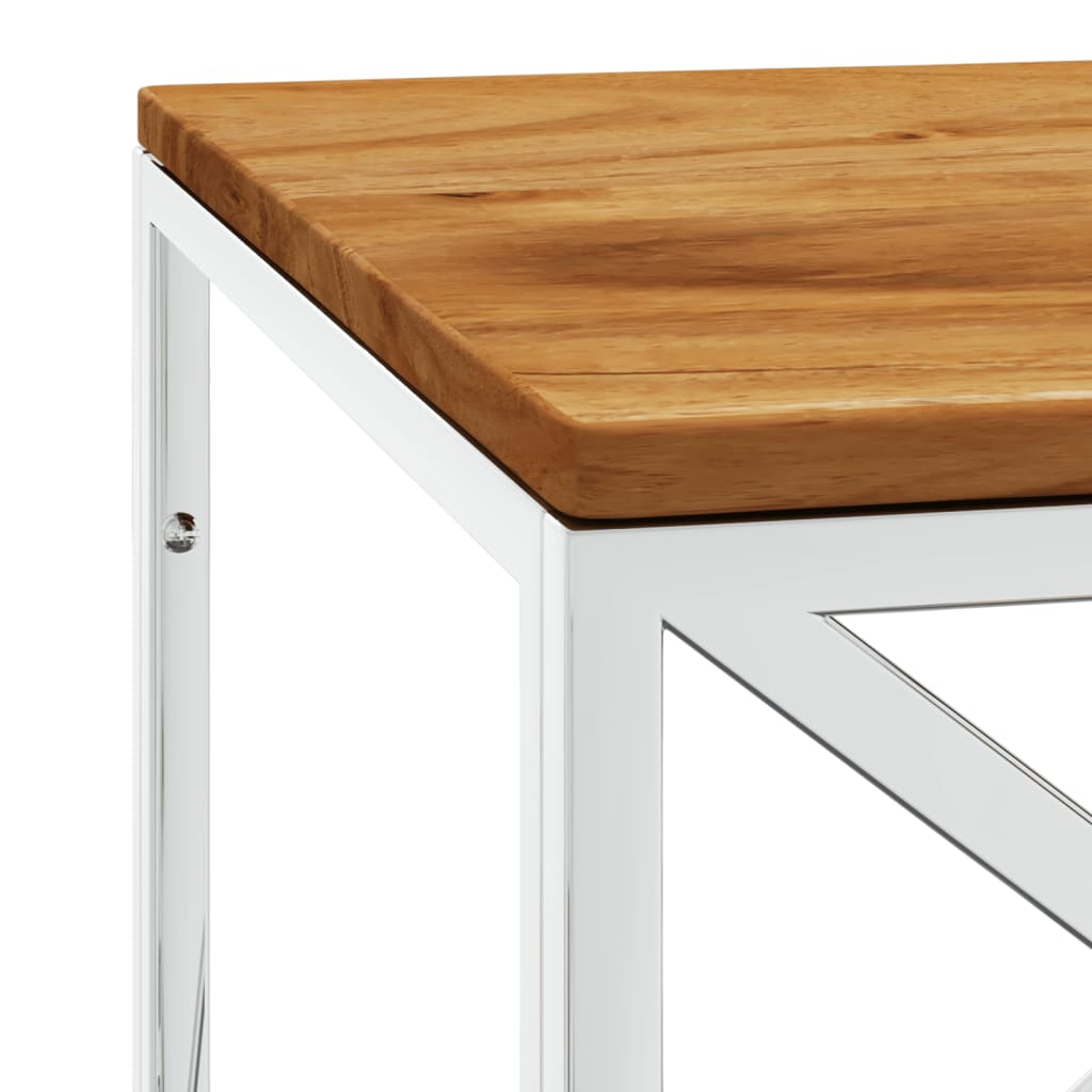 vidaXL Salontafel 110x45x45 cm roestvrij staal en glas