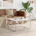 vidaXL Salontafel 80x80x40 cm roestvrij staal en glas