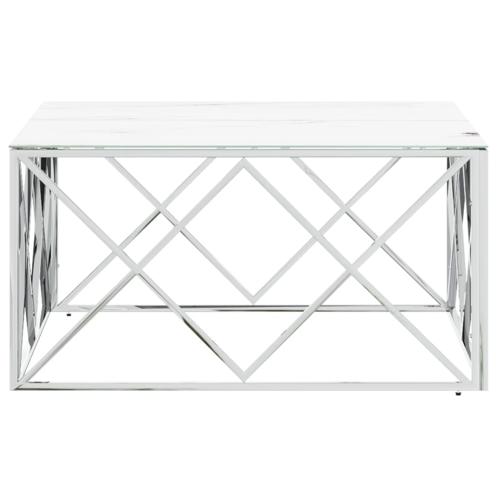 vidaXL Salontafel 80x80x40 cm roestvrij staal en glas