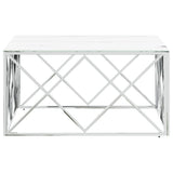 vidaXL Salontafel 80x80x40 cm roestvrij staal en glas