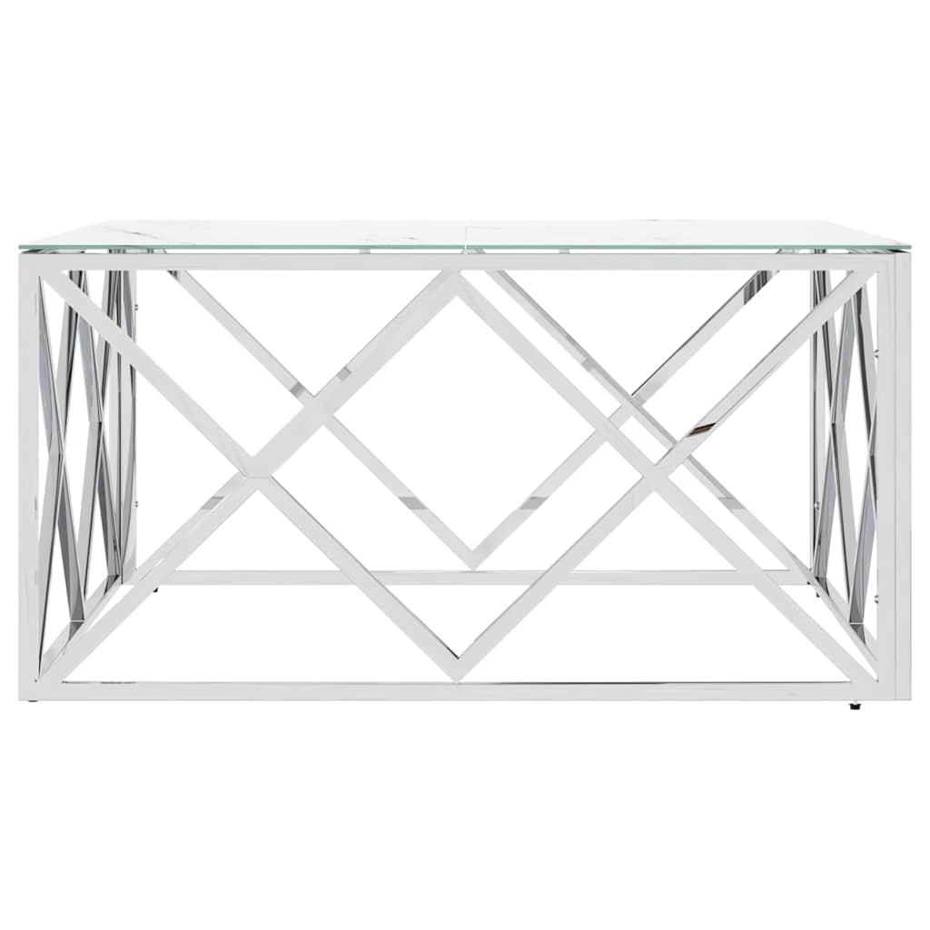 vidaXL Salontafel 80x80x40 cm roestvrij staal en glas