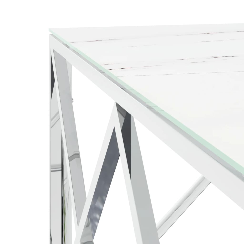 vidaXL Salontafel 80x80x40 cm roestvrij staal en glas