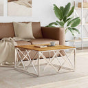 vidaXL Salontafel 80x80x40 cm roestvrij staal en glas