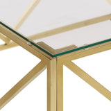 vidaXL Salontafel roestvrijstaal en gehard glas zilverkleurig