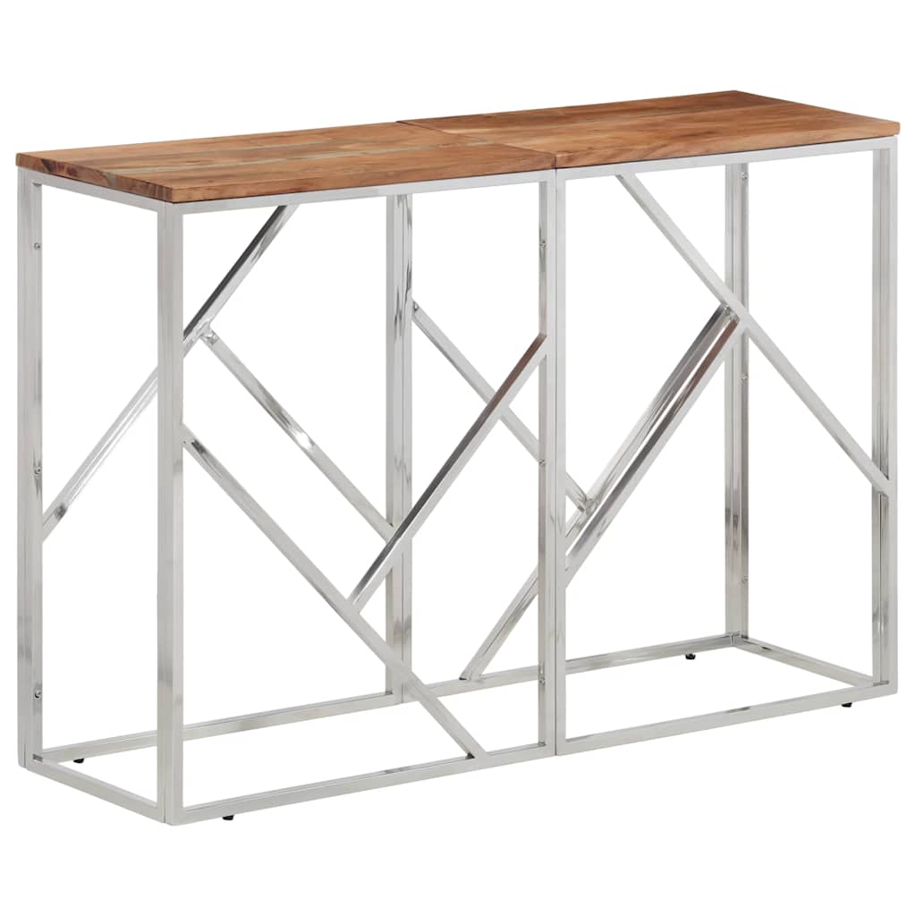 vidaXL Wandtafel roestvrijstaal en gehard glas zilverkleurig