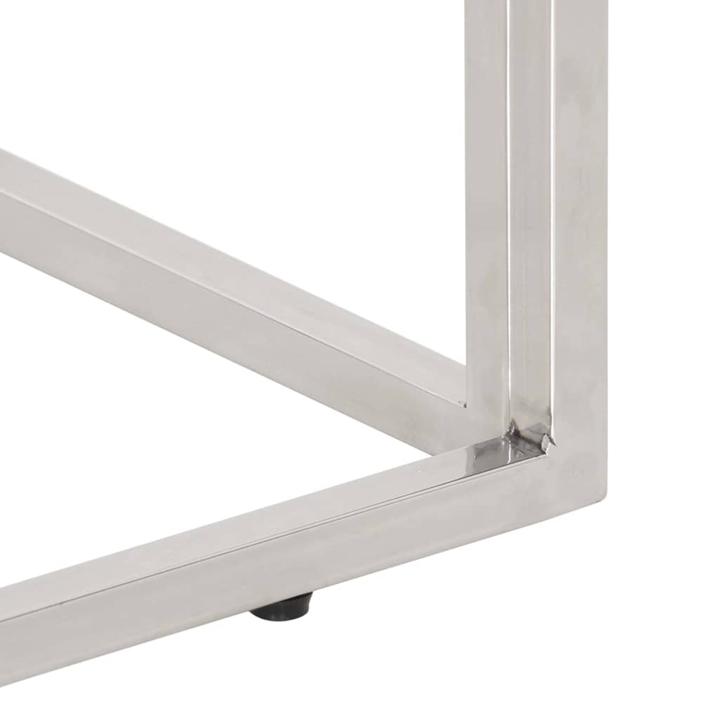 vidaXL Wandtafel roestvrijstaal en gehard glas zilverkleurig