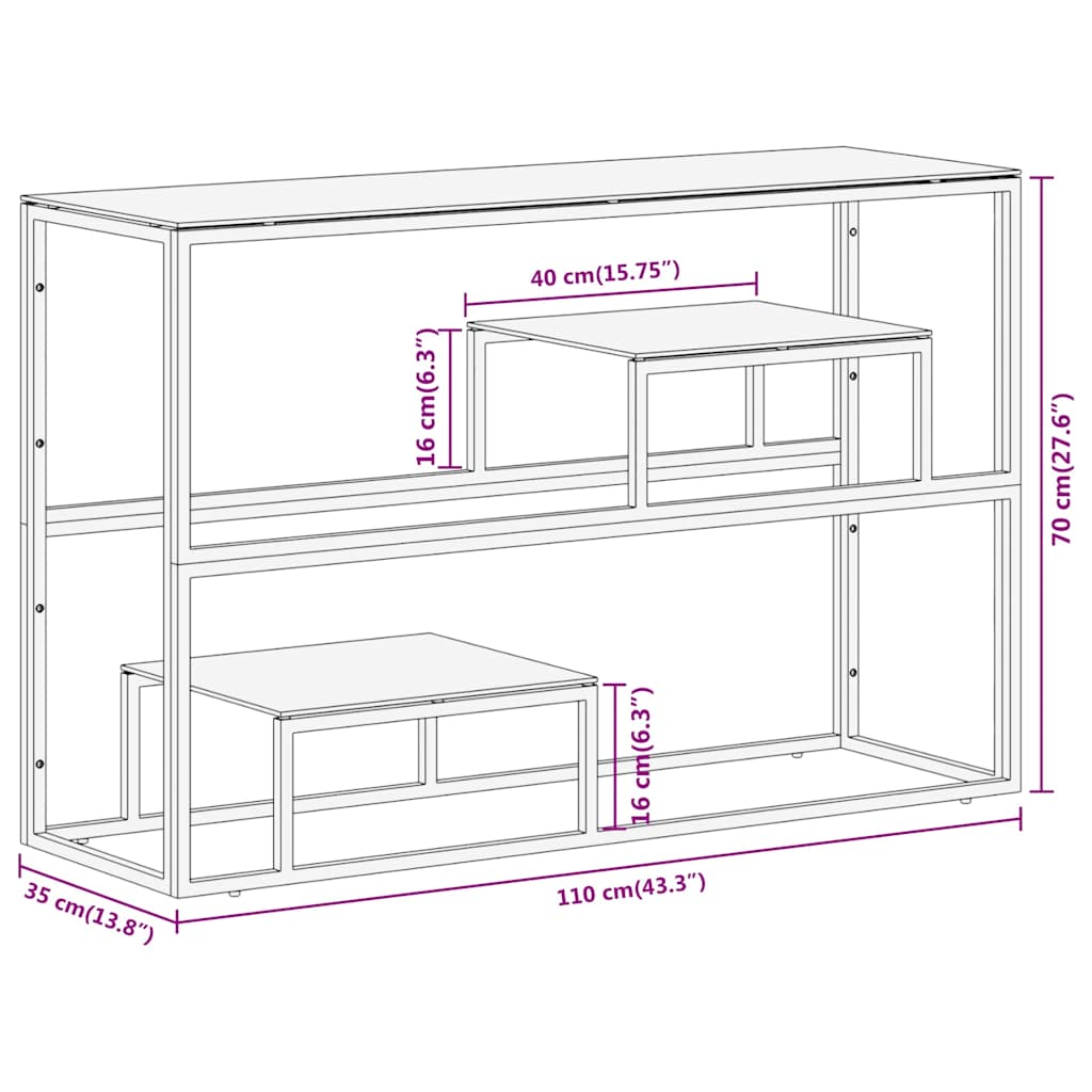 vidaXL Wandtafel roestvrijstaal en gehard glas zilverkleurig