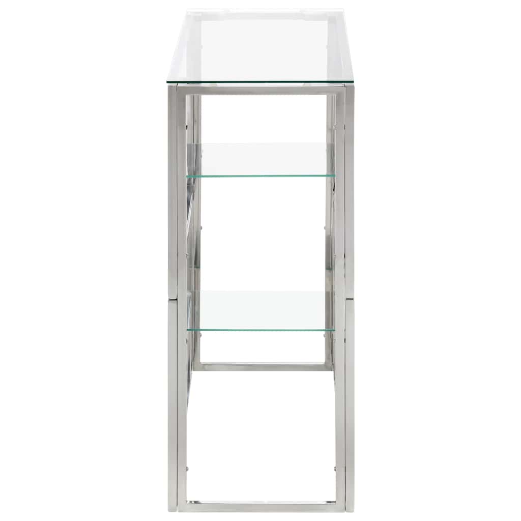 vidaXL Wandtafel roestvrijstaal en gehard glas zilverkleurig
