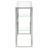 vidaXL Wandtafel roestvrijstaal en gehard glas zilverkleurig
