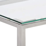vidaXL Wandtafel roestvrijstaal en gehard glas zilverkleurig