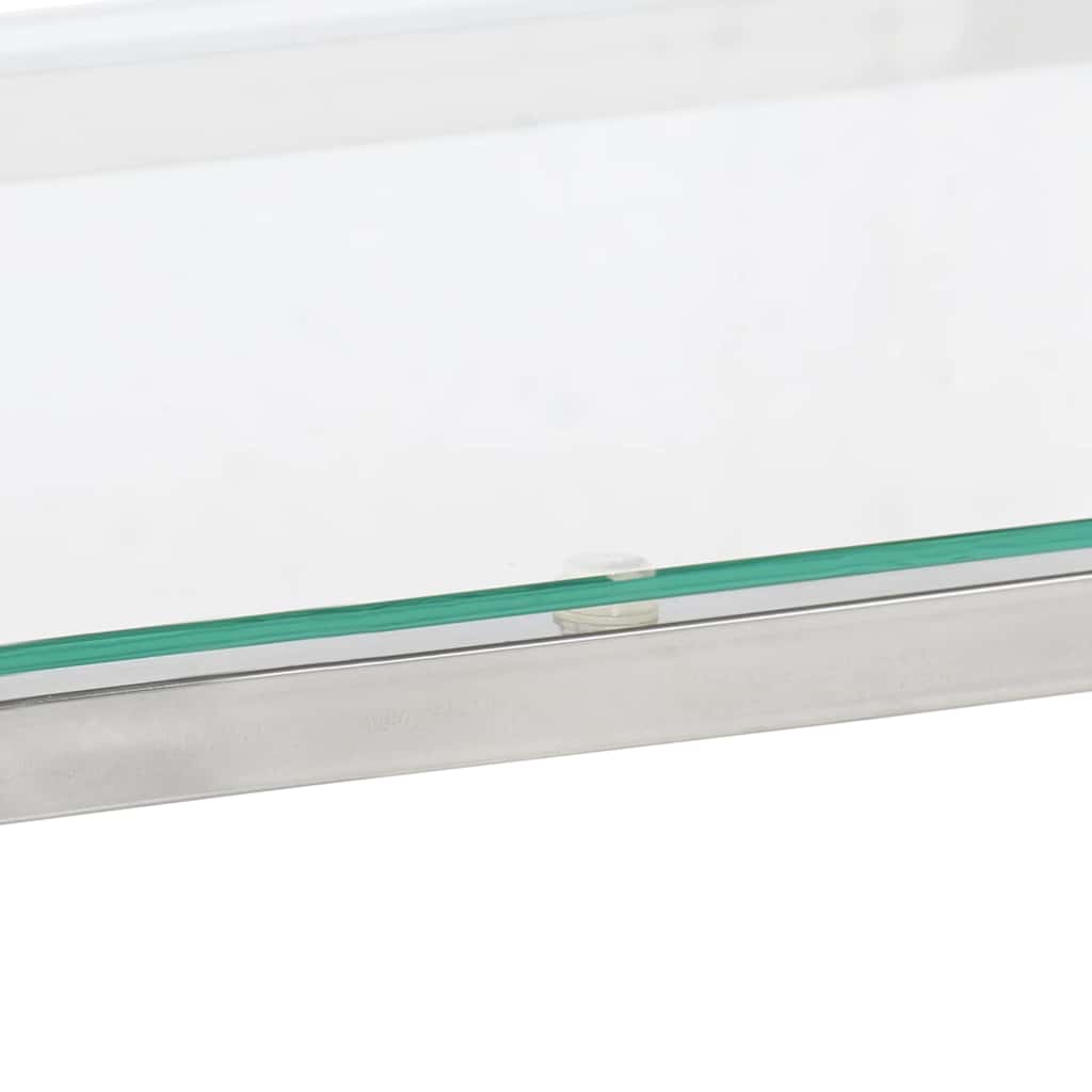 vidaXL Wandtafel roestvrijstaal en gehard glas zilverkleurig