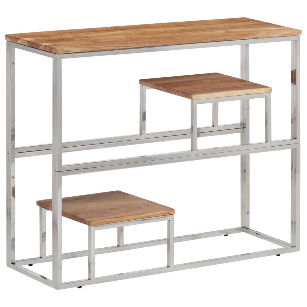 vidaXL Wandtafel roestvrijstaal en gehard glas zilverkleurig